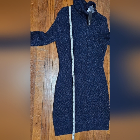 Apt.9 High Neck Sweater Dress with Lurex, Night Magic Color Size M - Picture 9 of 12
